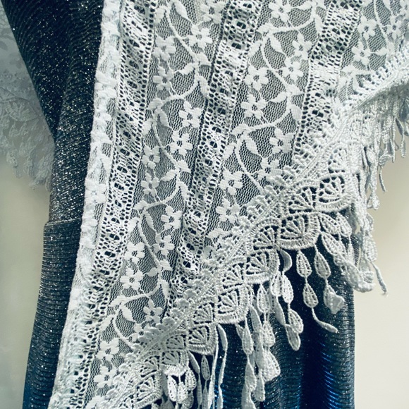 Metallic Blue Formal Evening Gown - Picture 11 of 12